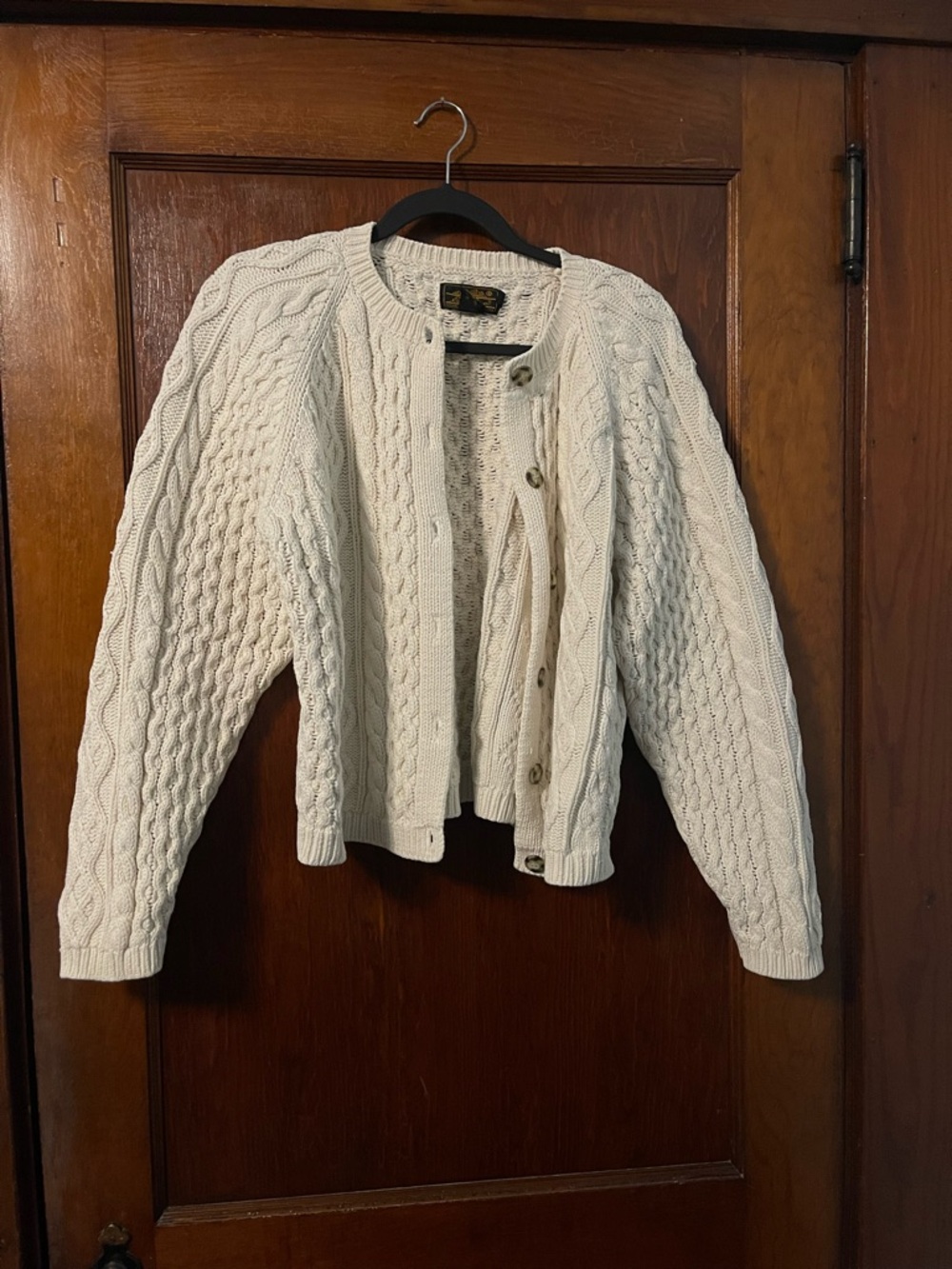 Vintage Eddie Bauer 100% Cotton Chunky cable knit cardigan - Picture 4 of 7